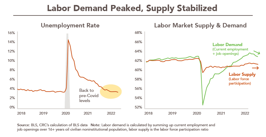 Unemployment Rate & Labor Supply Demand Chart
