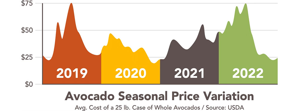 Avocado Seasonal Price Variation Chart