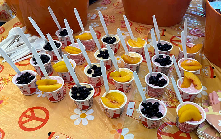 Yogurt parfaits topped with Simplot Simple Goodness Fruit