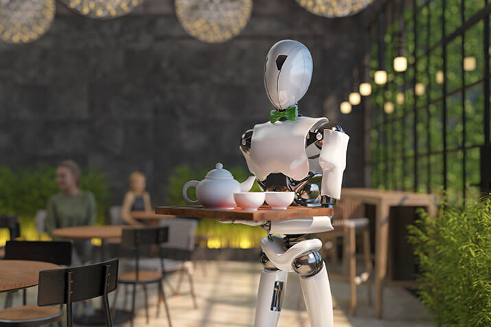 Robot server in restaurant