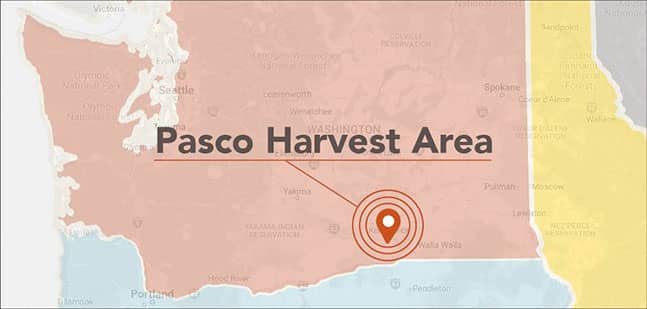 Simplot Pasco Harvest Area Map