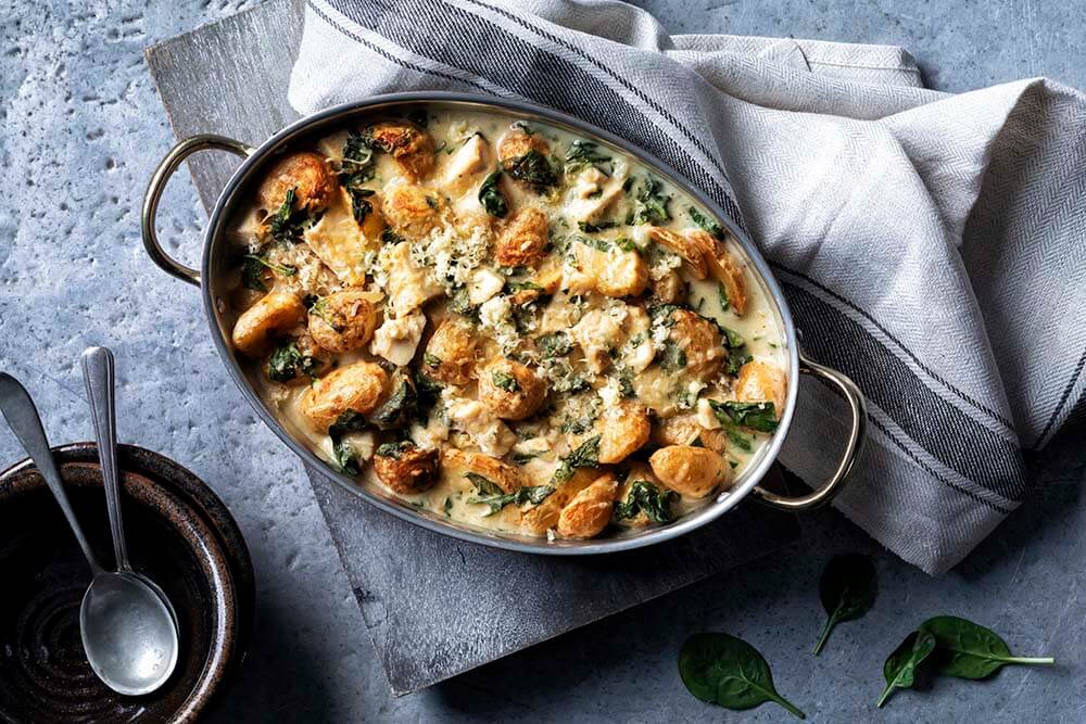 Potatoes and Spinach Florentine