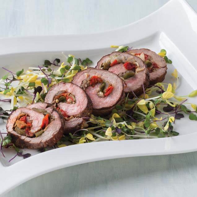 Flank Steak Stuffed with Peppers and Onions Recipe