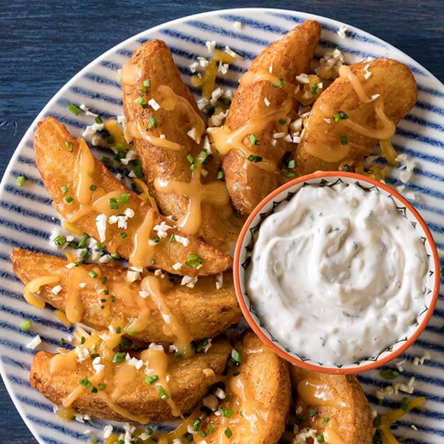 Garlic Cheesy Wedge Fry Recipe