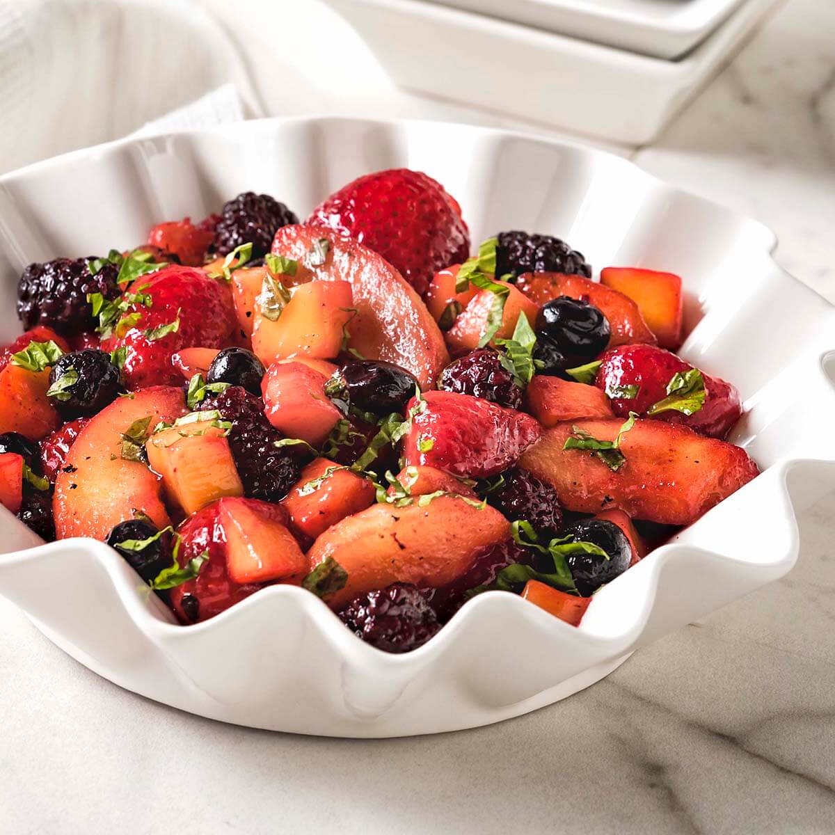 Mixed Fruit with Lemon Basil Dressing Recipe