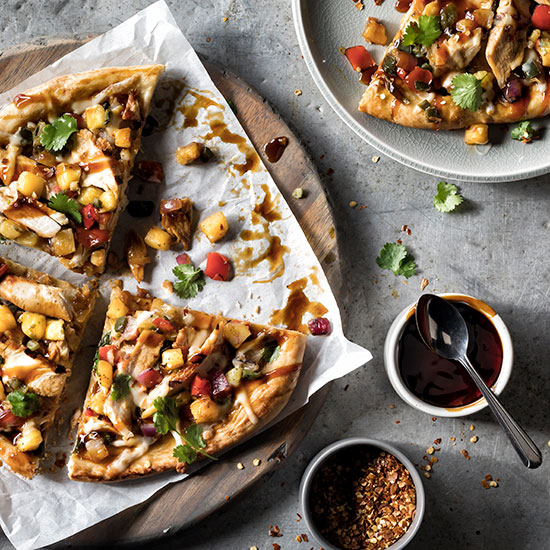 Teriyaki chicken flatbread pineapple