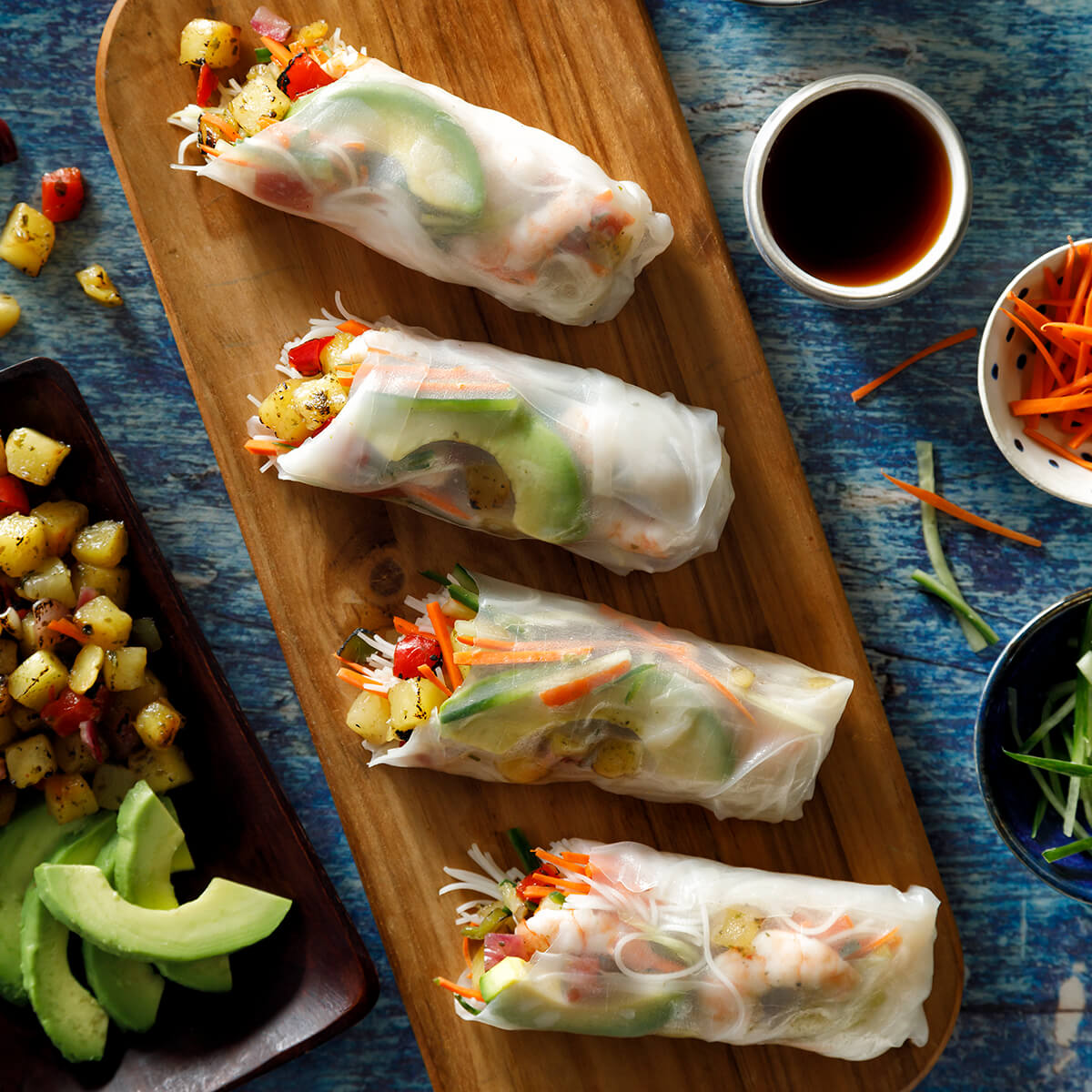 Roasted Pineapple and Shrimp Summer Rolls Recipe