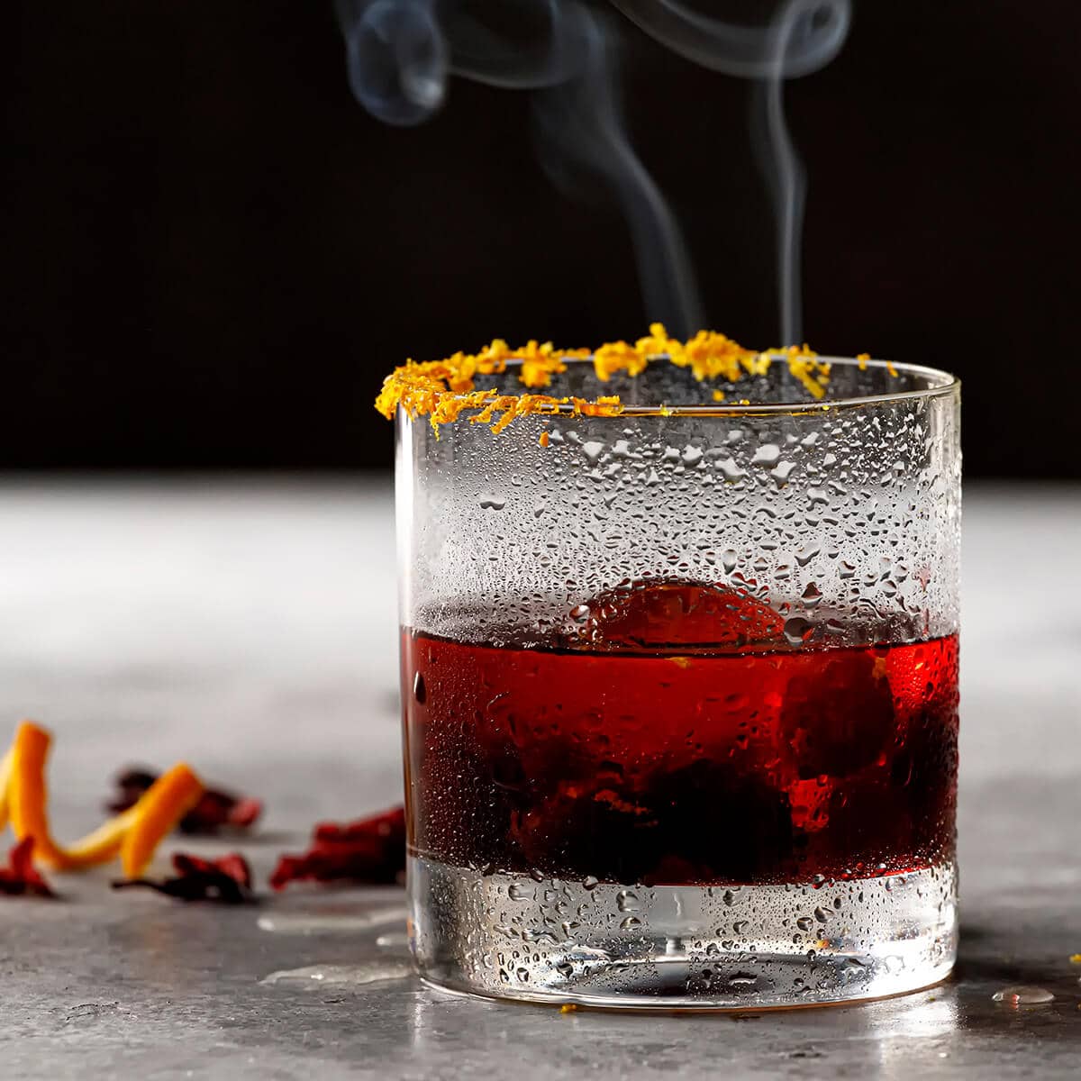 Cherry and Hibiscus Old Fashioned