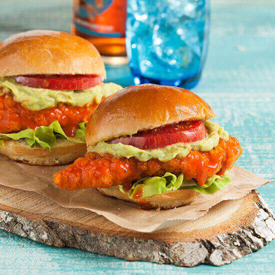Avocado Buffalo Chicken Sliders
