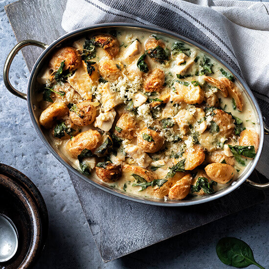 Parmesan Potato Spinach Florentine