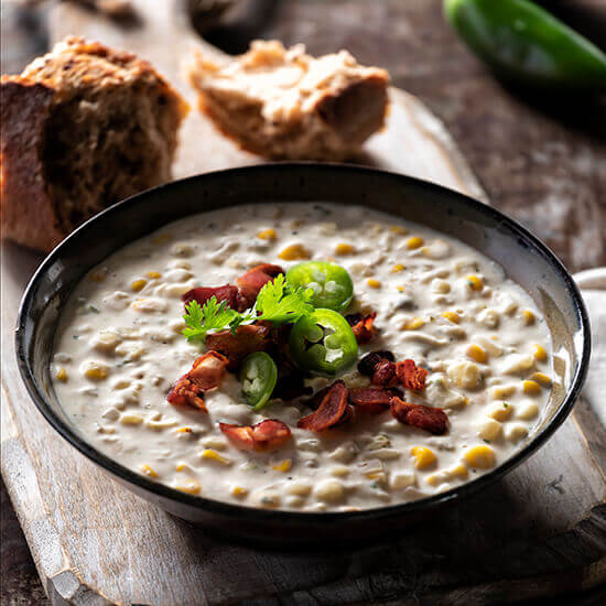 Roasted Corn Jalapeno Cauliflower Chowder