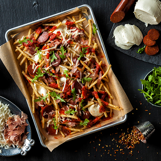 Pizza Fries featuring Simplot Kitchen Craft