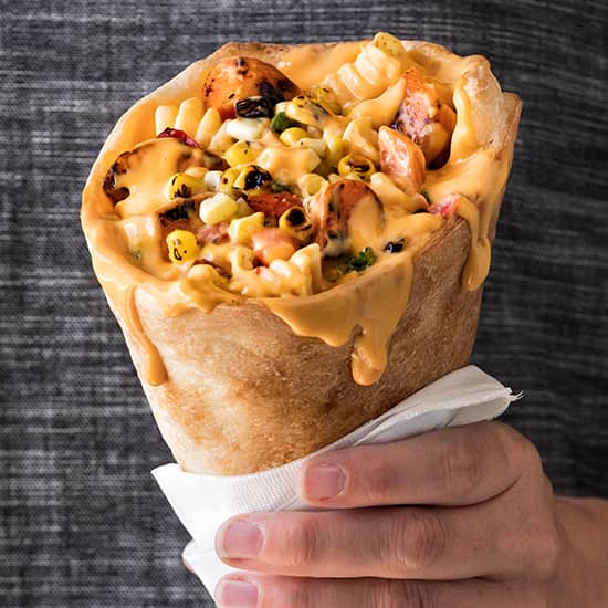 Roasted corn mac n cheese cone