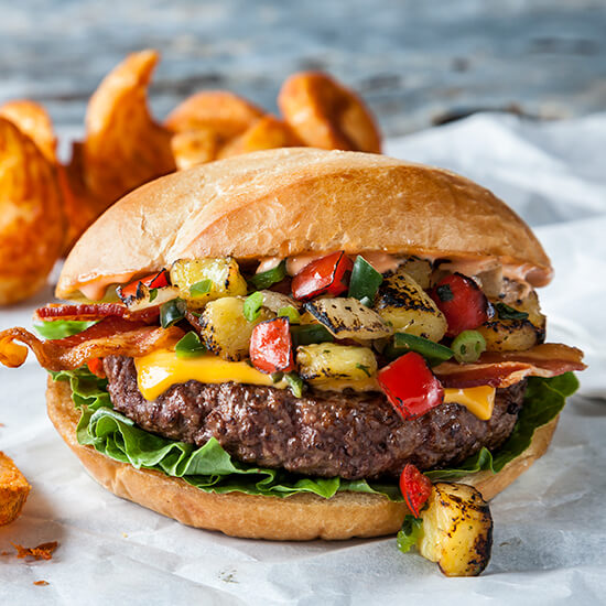 Pineapple Bacon Cheese Burger