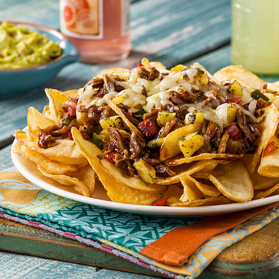 Pork Nachos with Pineapple and Pepper