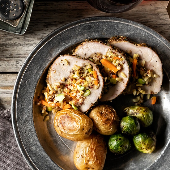 Five Spiced Seasoned Stuffed Pork Loin