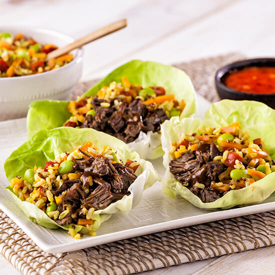 Thai Chicken Quinoa Vegetable Lettuce Wraps