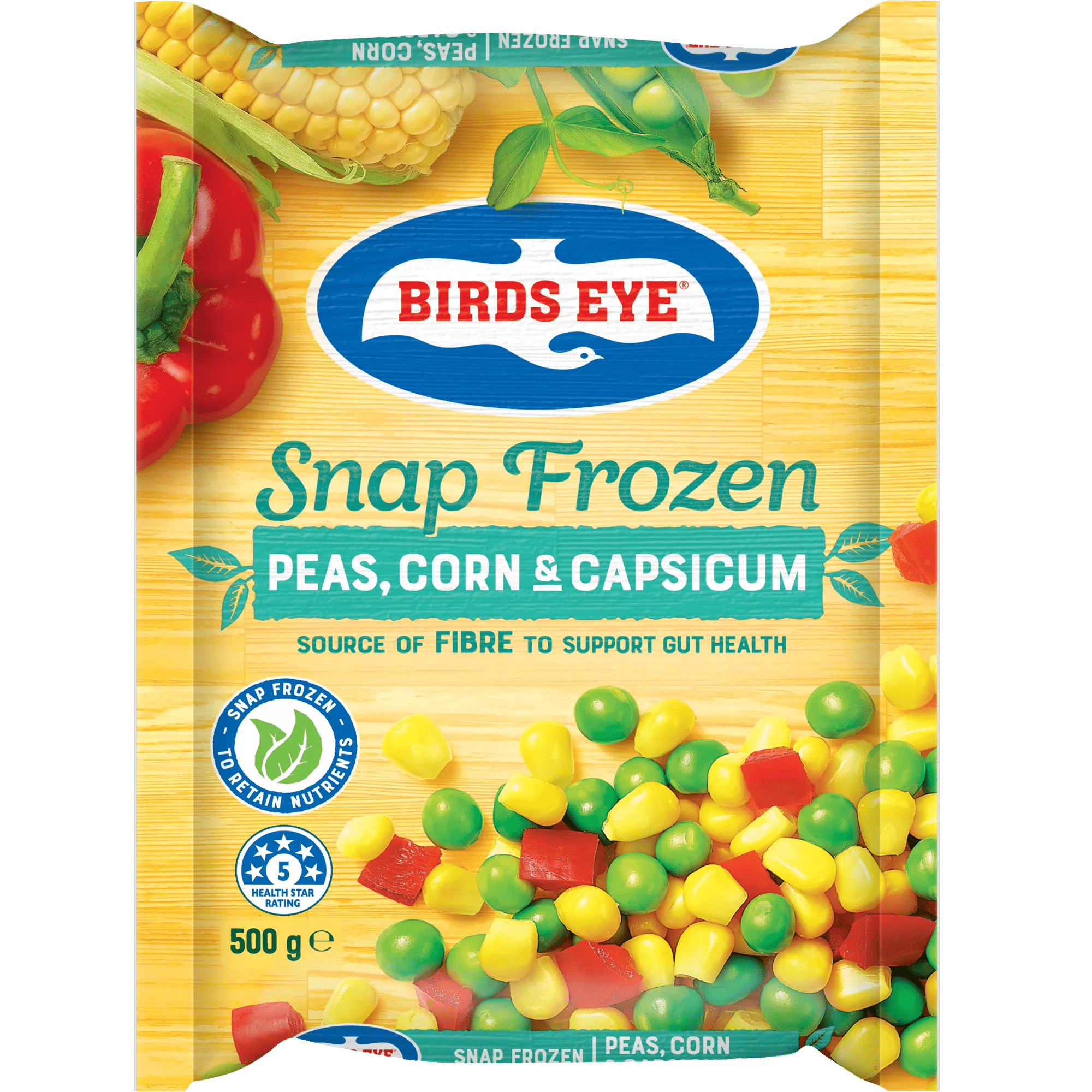 40576 BE 50% Oz Grown Peas, Corn & Capsicum 500g