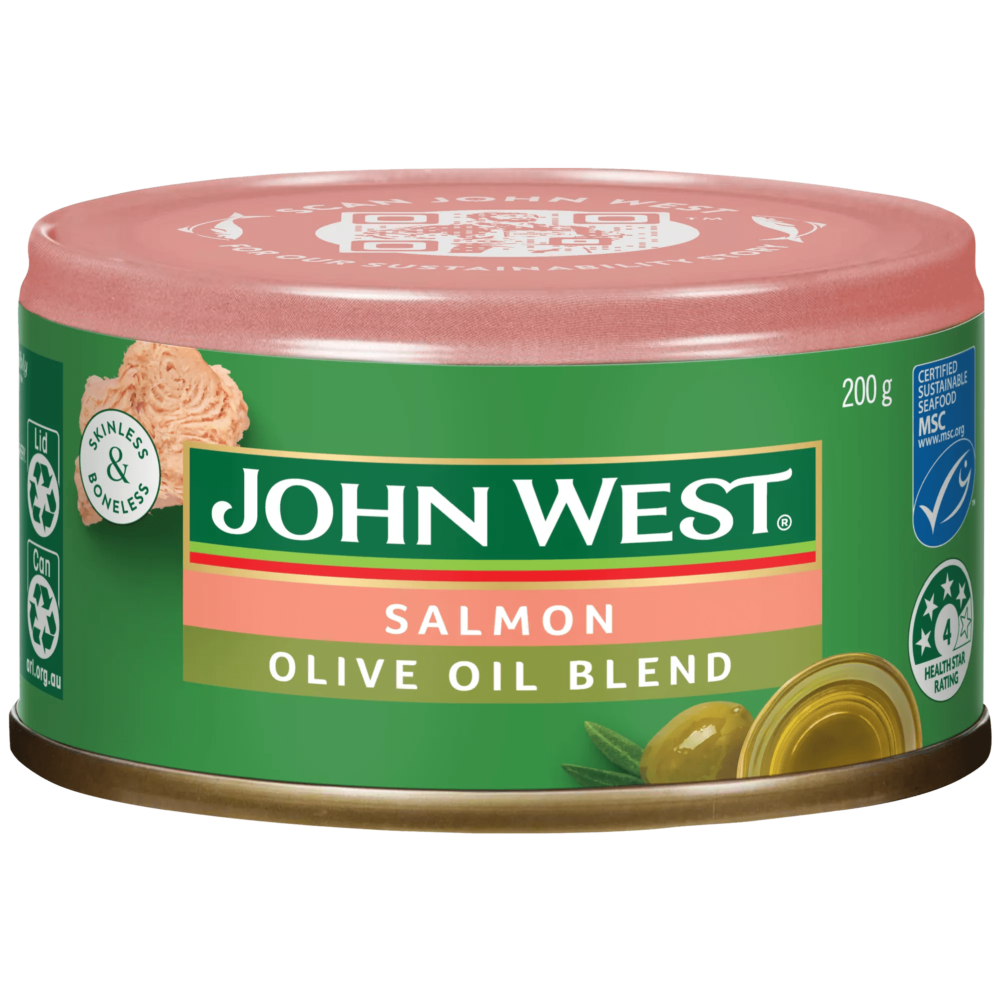 John West Skinless & Boneless Salmon in an Olive Oil Blend 200g