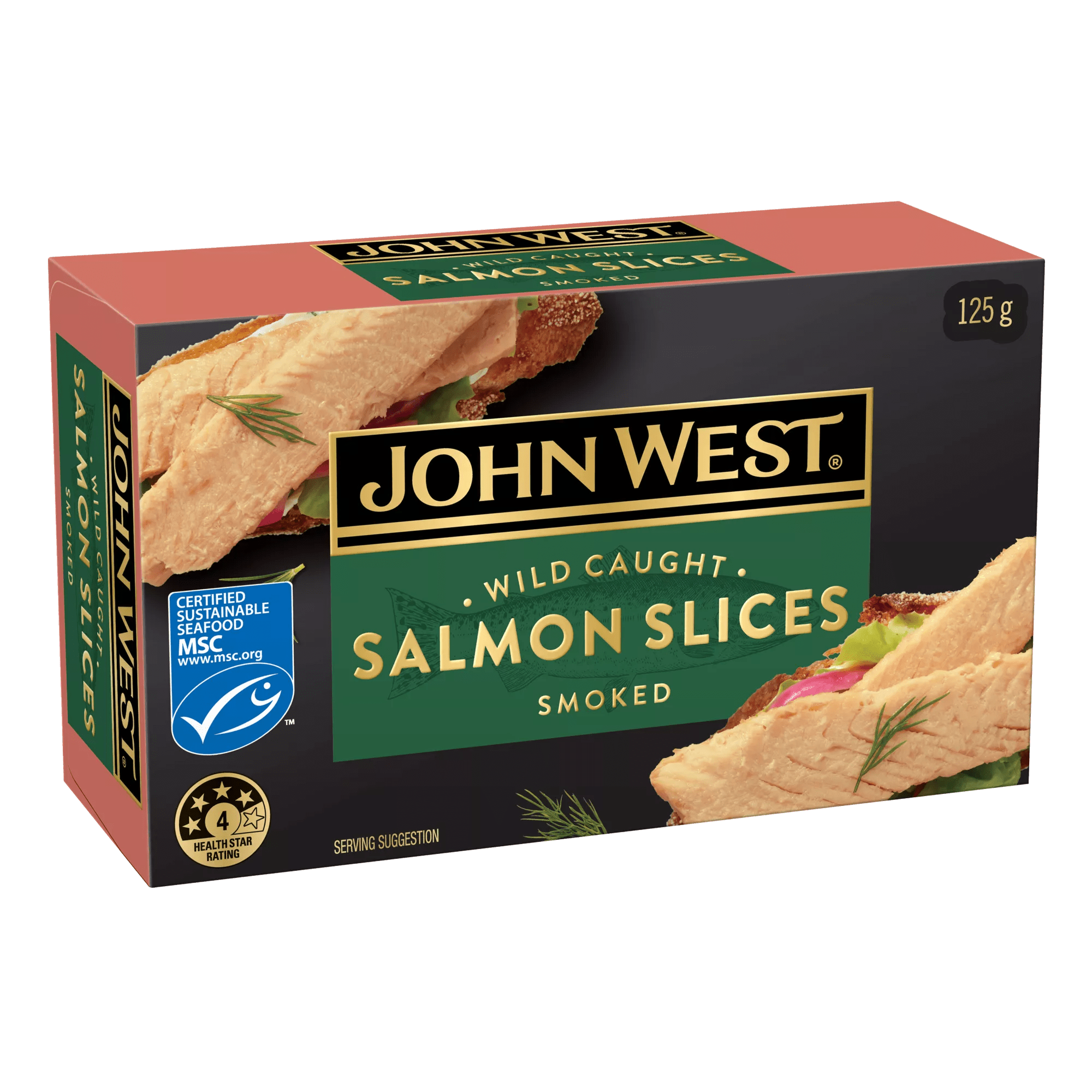 JW Wild Caught Salmon Slices Smoked 12x125g                