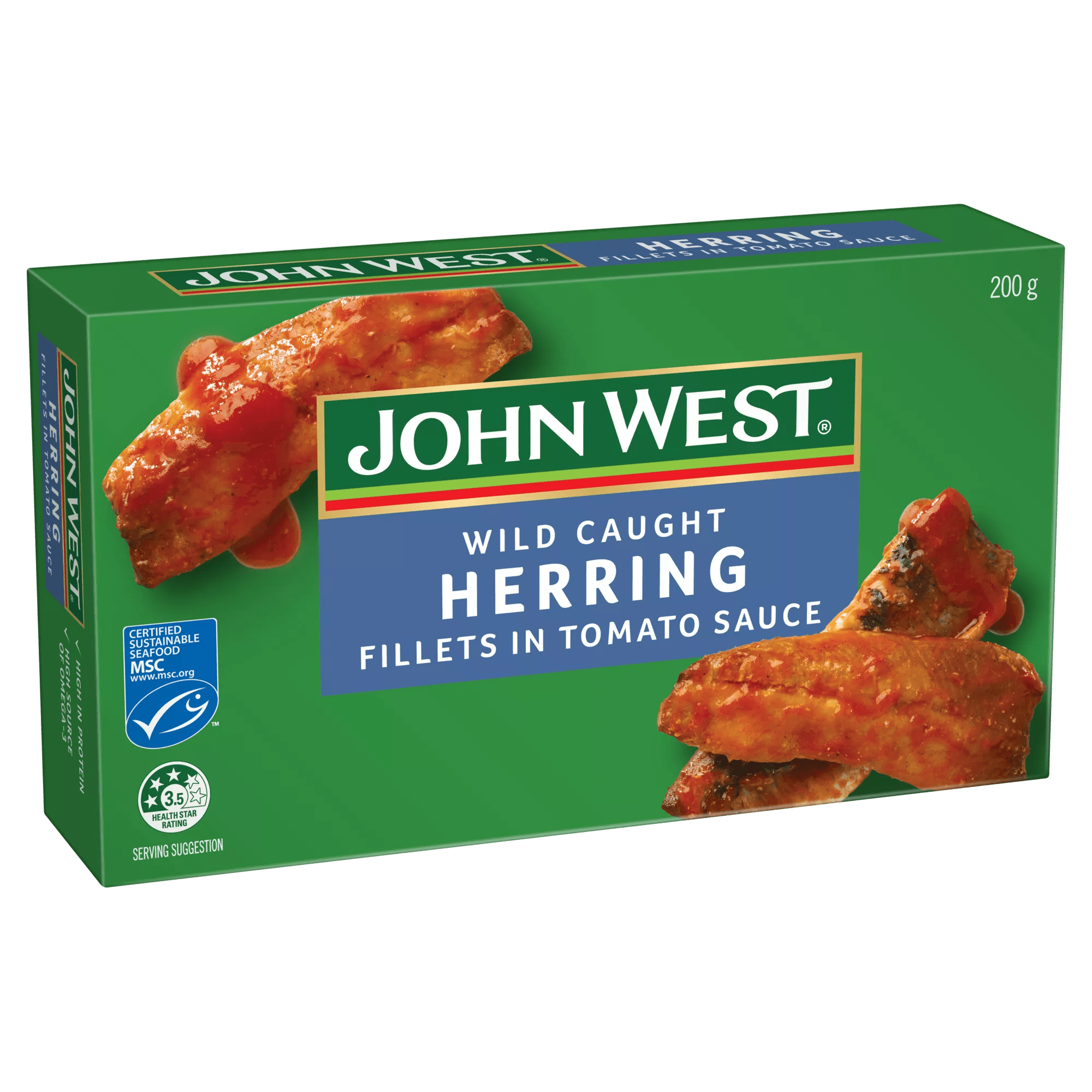 John West Wild Caught Herring Fillets in Tomato Sauce 200g