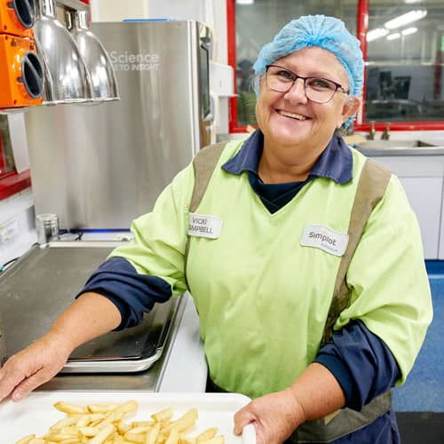 Woman working with French Fries